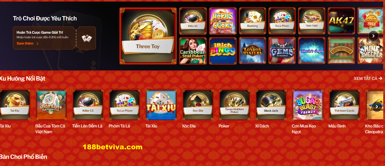 Kho trò chơi đa dạng 188bet